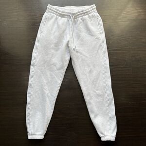 TNA Boyfriend Fit Sweatpants Aritzia Sweatfleece Cozy Fleece Pants Small Gray
